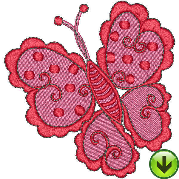Polka Butterfly Embroidery Design | DOWNLOAD