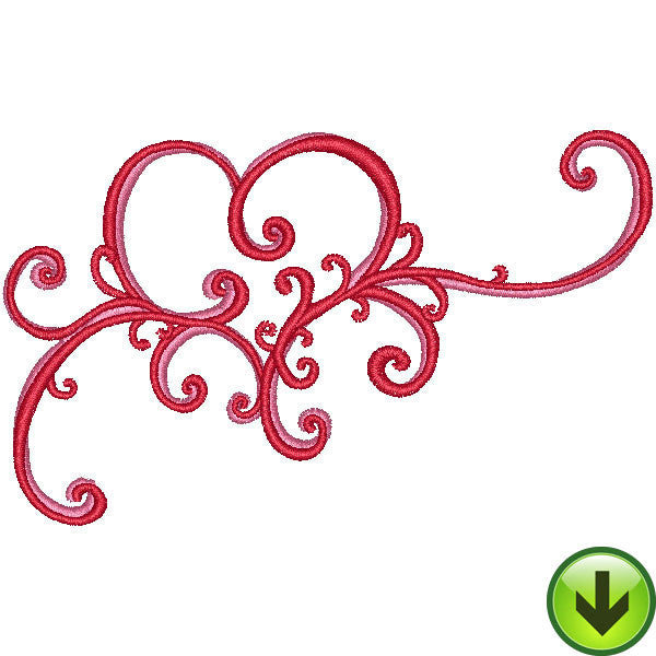 Scroll Heart Embroidery Design | DOWNLOAD