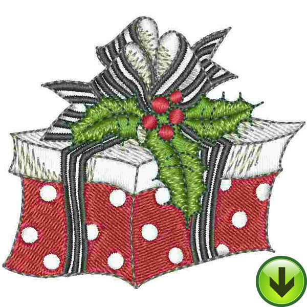 Polka Gift Embroidery Design | DOWNLOAD