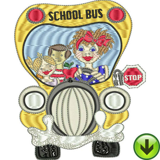 Happy Bus Embroidery Design | DOWNLOAD