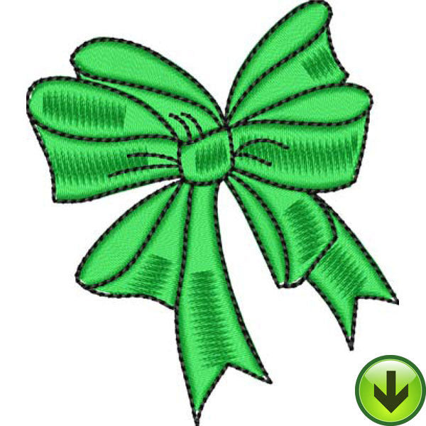 Green Bow Embroidery Design | DOWNLOAD