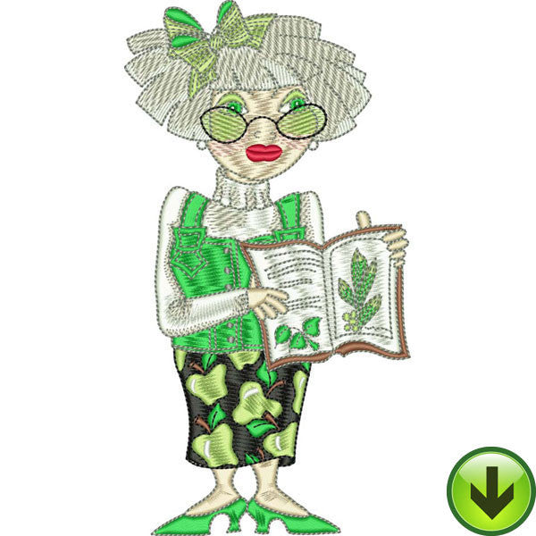 Miss Green Embroidery Design | DOWNLOAD