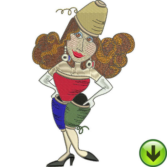 Cone Woman Embroidery Design | DOWNLOAD