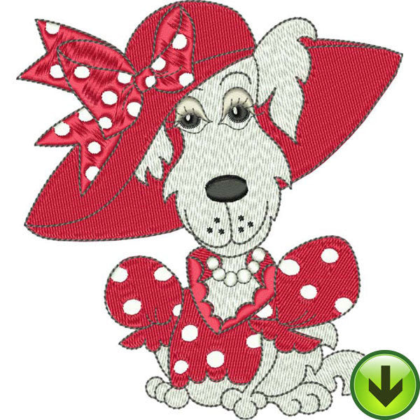 Red Dot Dog Embroidery Design | DOWNLOAD