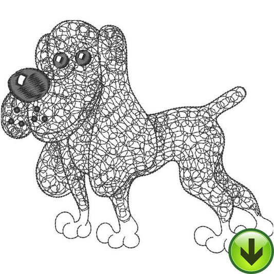 Scribble Dog Embroidery Design | DOWNLOAD