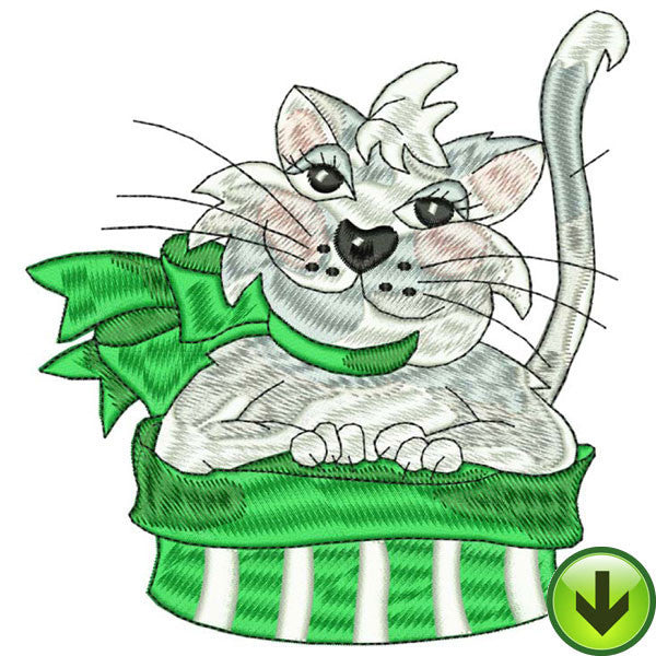 Kitty Caper Embroidery Design | DOWNLOAD