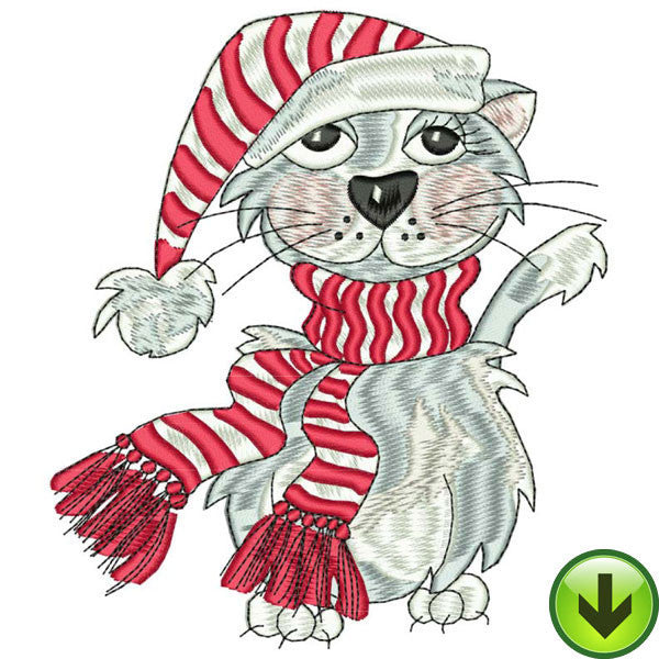 Wrap & Hat Cat Embroidery Design | DOWNLOAD