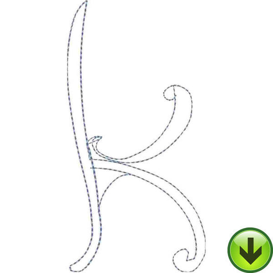 k Lower Case Embroidery Design | DOWNLOAD