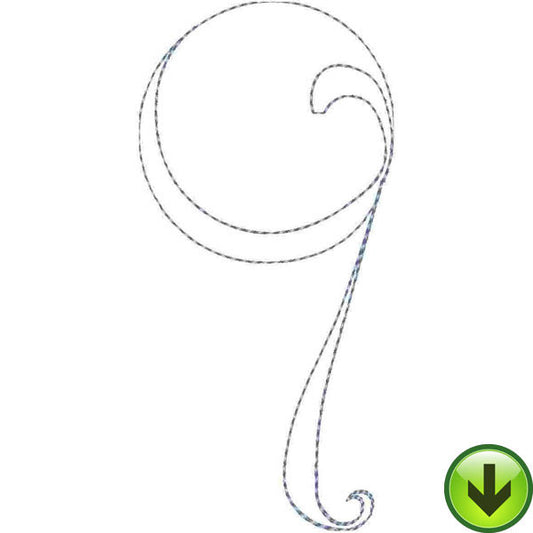 q Lower Case Embroidery Design | DOWNLOAD