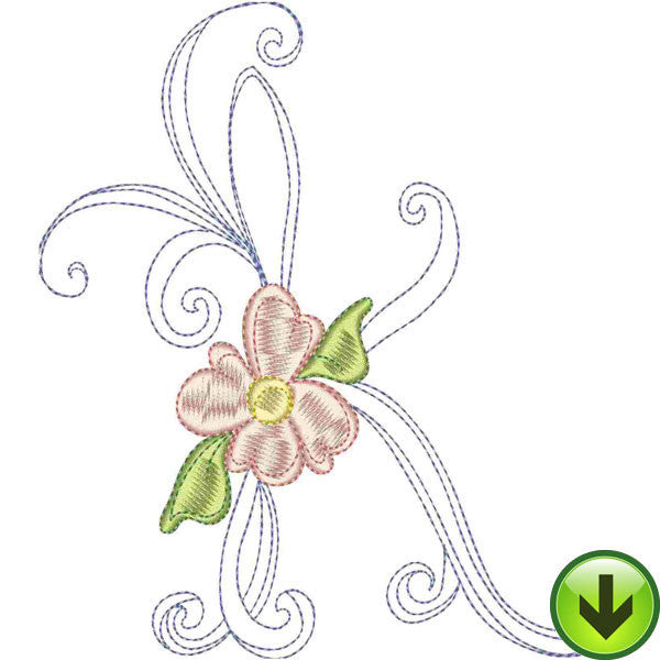 K Upper Case Embroidery Design | DOWNLOAD