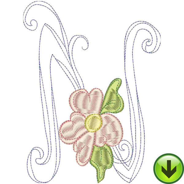N Upper Case Embroidery Design | DOWNLOAD