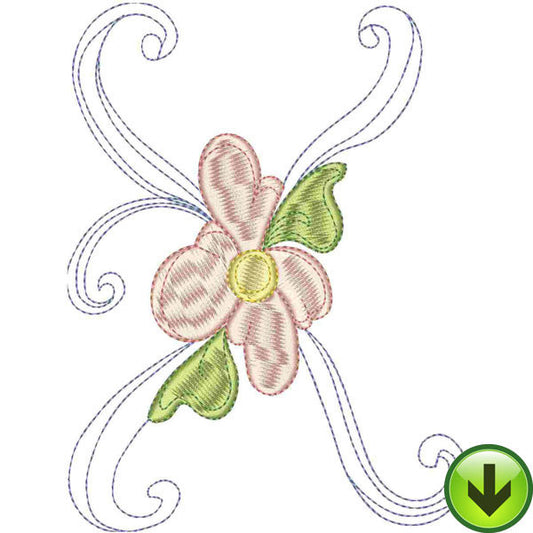 X Upper Case Embroidery Design | DOWNLOAD