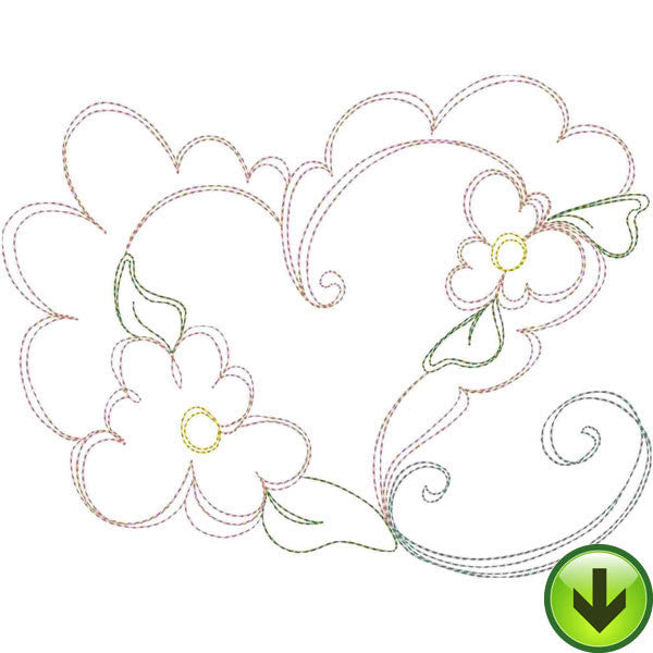 Lazy Love Heart A Embroidery Design | DOWNLOAD