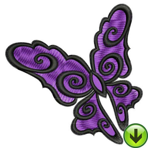 Scroll Flutter Embroidery Design | DOWNLOAD
