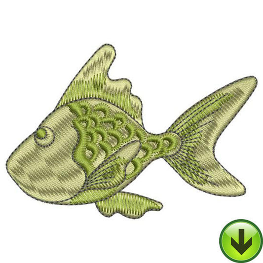 Artichoke Fish Embroidery Design | DOWNLOAD