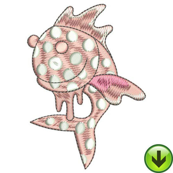 Happy Dot Fish Embroidery Design | DOWNLOAD
