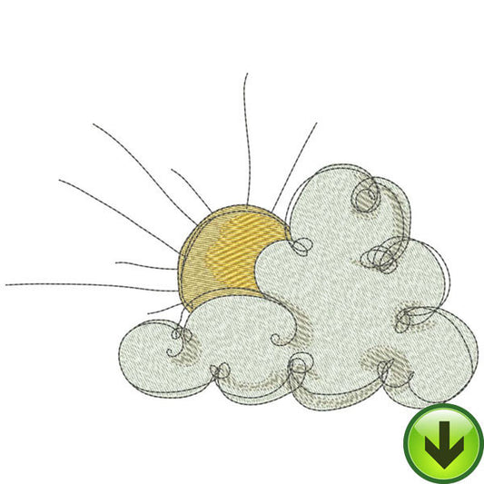 Sun Clouds Embroidery Design | DOWNLOAD
