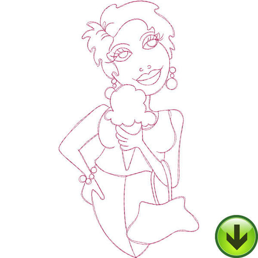 Cone Girl Embroidery Design | DOWNLOAD