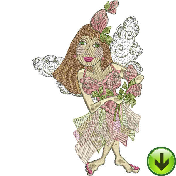 Rose Fairy Embroidery Design | DOWNLOAD