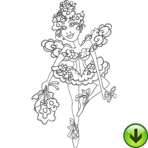 Ballerina Fairy Embroidery Design | DOWNLOAD