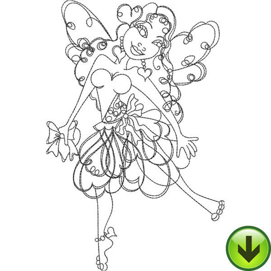Heart Fairy Embroidery Design | DOWNLOAD