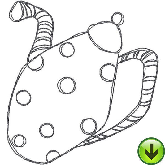 Stripe Dot Pot Embroidery Design | DOWNLOAD