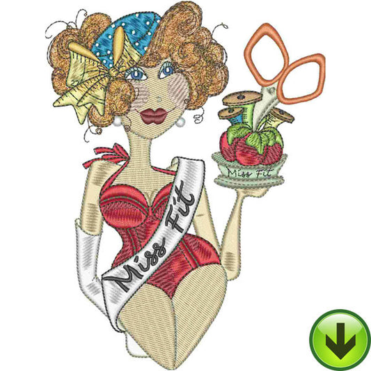 Miss Fit Embroidery Design | DOWNLOAD