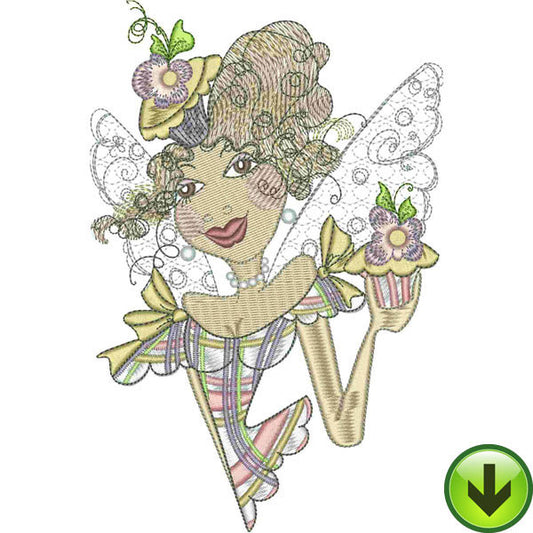 Cupcake Fairy Embroidery Design | DOWNLOAD
