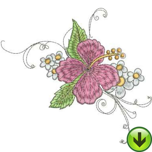 Hibiscus Bouquet Embroidery Design | DOWNLOAD