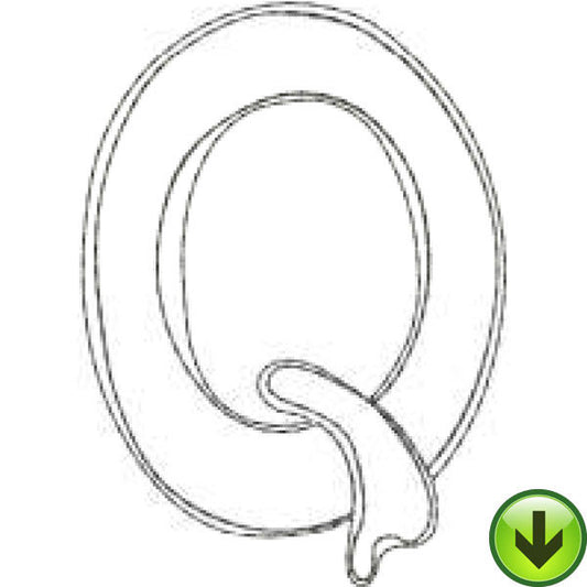 Q - Applique Alphabet - Upper Case Embroidery Design | DOWNLOAD