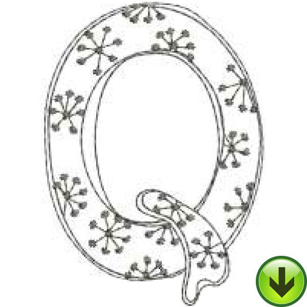Q - Doodle Alphabet - Upper Case Embroidery Design | DOWNLOAD