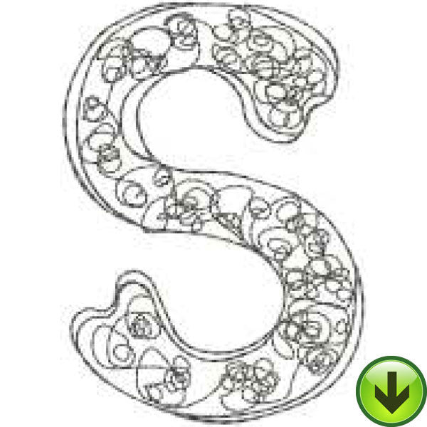 S - Doodle Alphabet - Upper Case Embroidery Design | DOWNLOAD