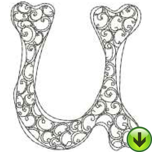 U - Doodle Alphabet - Upper Case Embroidery Design | DOWNLOAD