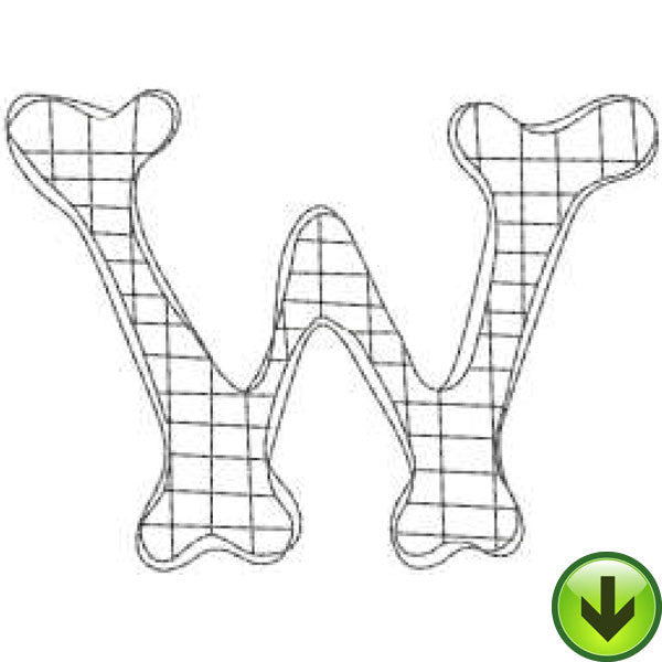 W - Doodle Alphabet - Upper Case Embroidery Design | DOWNLOAD