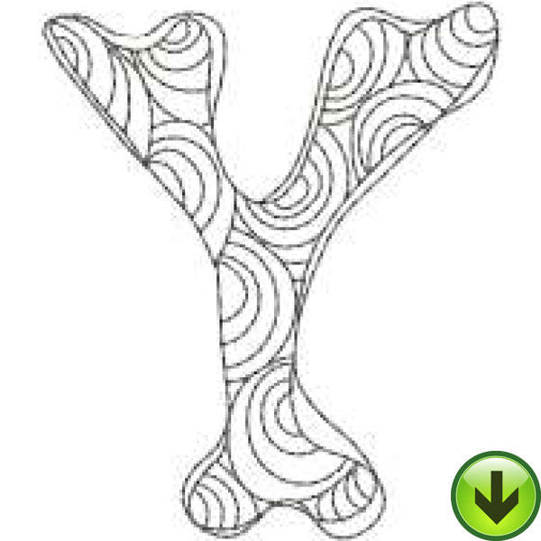 Y - Doodle Alphabet - Upper Case Embroidery Design | DOWNLOAD