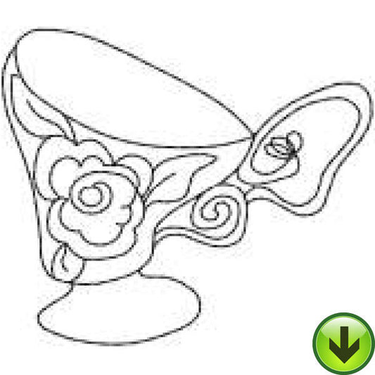 Rose Cup Embroidery Design | DOWNLOAD