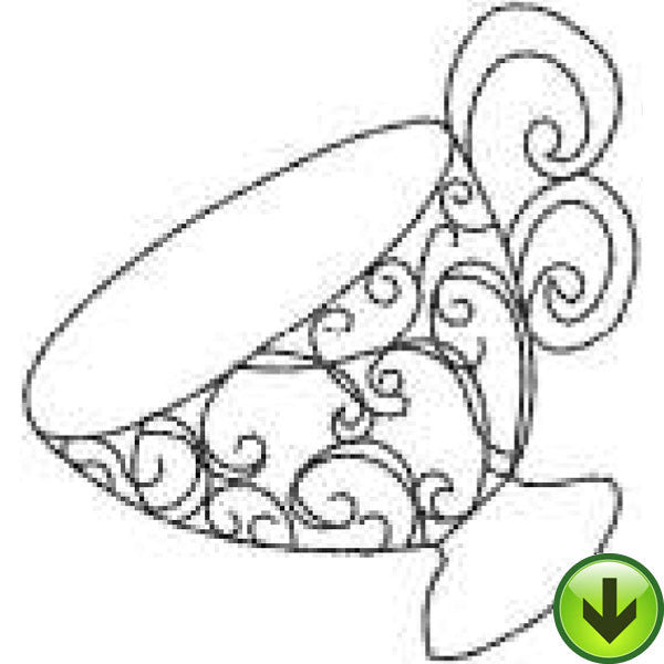 Scroll Cup Embroidery Design | DOWNLOAD