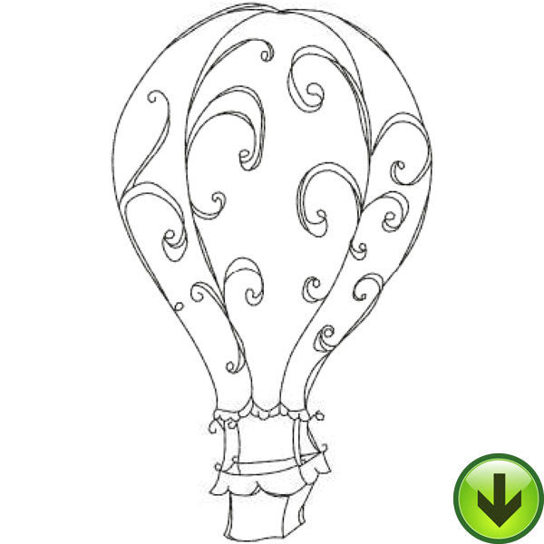 Scroll Balloon Embroidery Design | DOWNLOAD