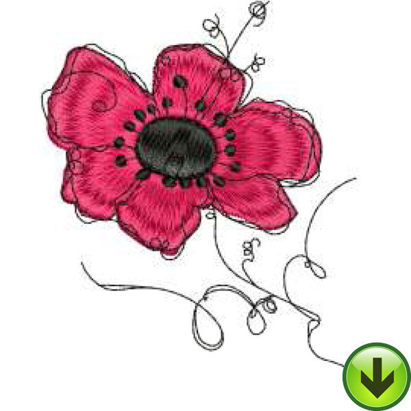 Poppy 2 Embroidery Design | DOWNLOAD