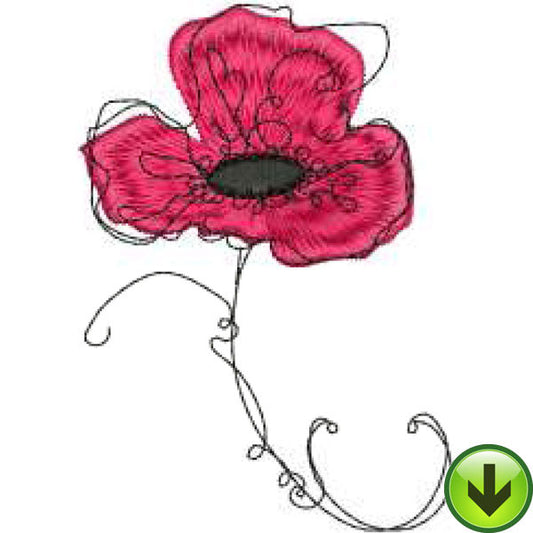 Poppy 3 Embroidery Design | DOWNLOAD