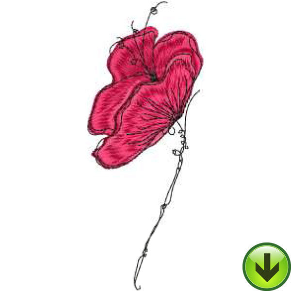 Poppy 4 Embroidery Design | DOWNLOAD