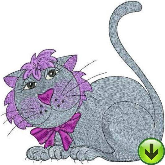 Heather Cat Embroidery Design | DOWNLOAD