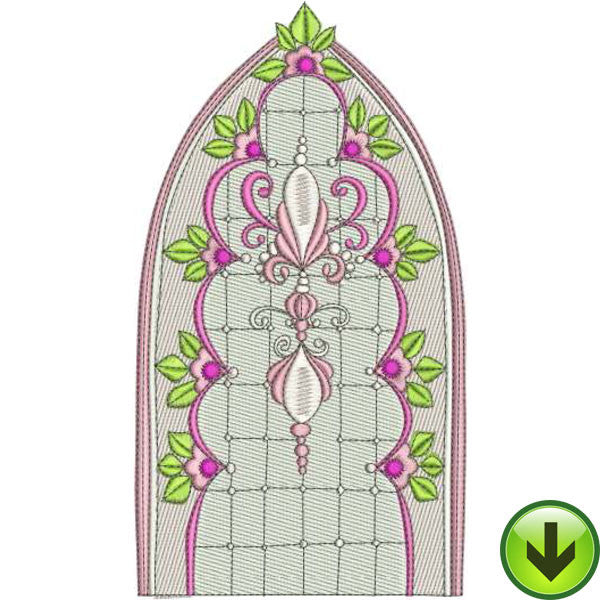 Window Pink Machine Embroidery Design | Download