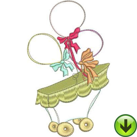 Balloon Buggy Machine Embroidery Design | Download