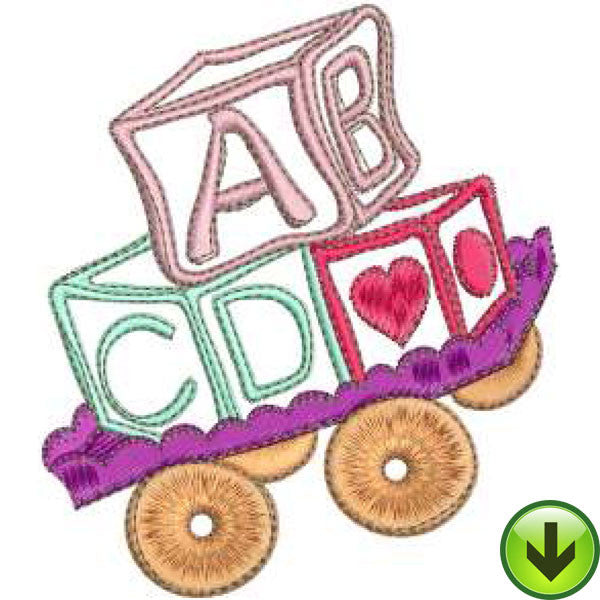 Cart O' Blocks Machine Embroidery Design | Download