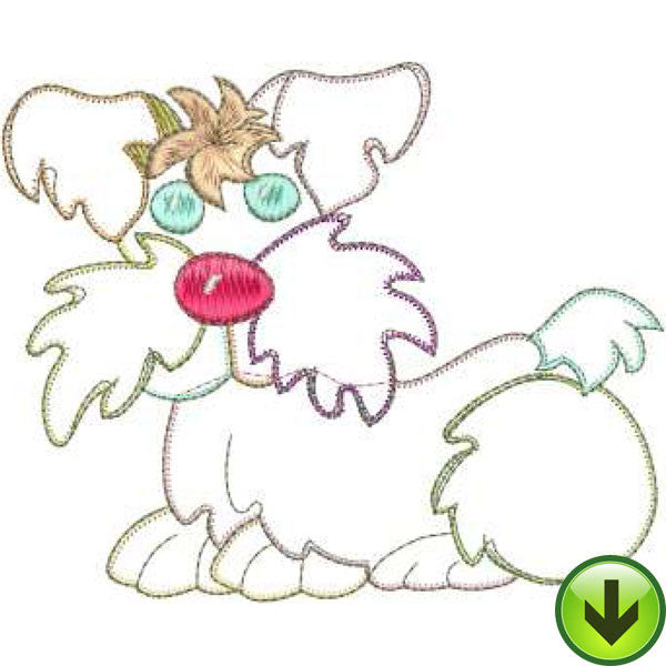 Bow Wow Machine Embroidery Design | Download