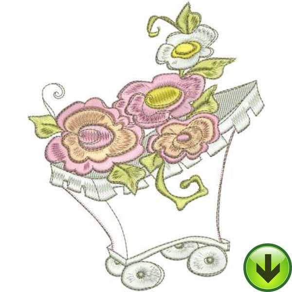 Flower Wagon Machine Embroidery Design | Download