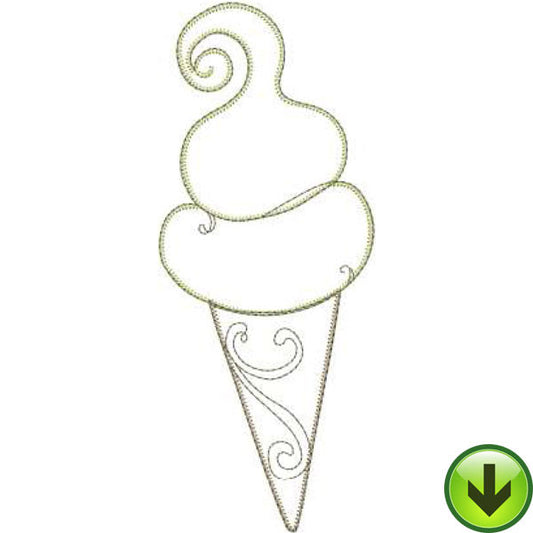 Scroll Cone Machine Embroidery Design | Download