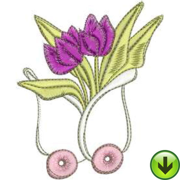 Tulip Trolley Machine Embroidery Design | Download