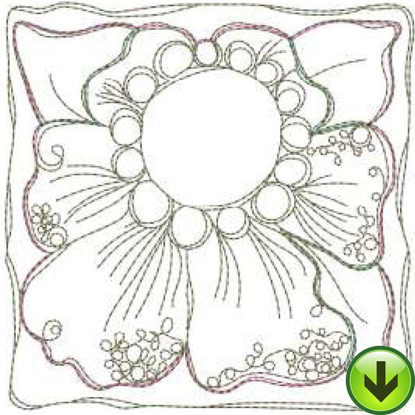 Hibiscus Tile Machine Embroidery Design | Download